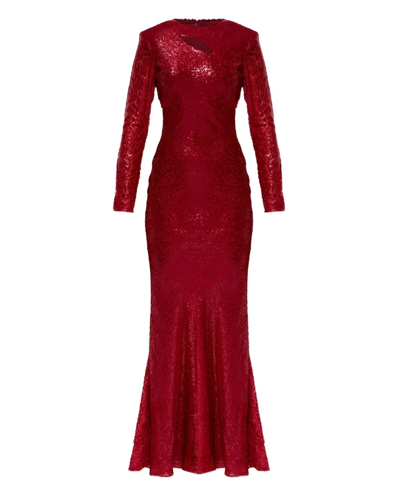 Self-Portrait Maxikleid mit Cut-Outs - Rot Rot