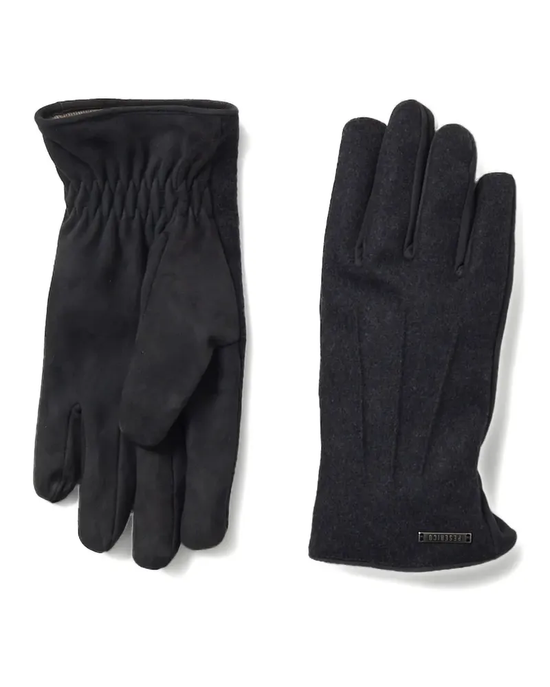 Peserico Handschuhe mit Logo-Schild - Schwarz Schwarz