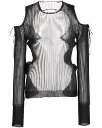 Cecilie Bahnsen transparentes Strickoberteil Schwarz