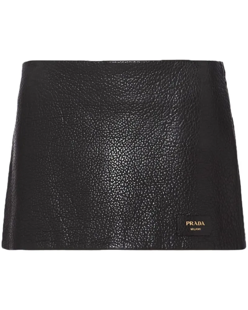 Prada Minirock aus Nappaleder - Schwarz Schwarz