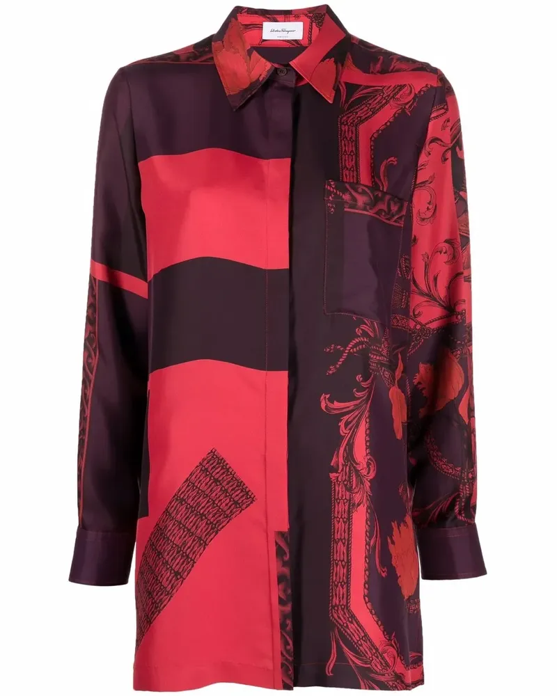 Ferragamo Hemd mit Barock-Print - Rot Rot