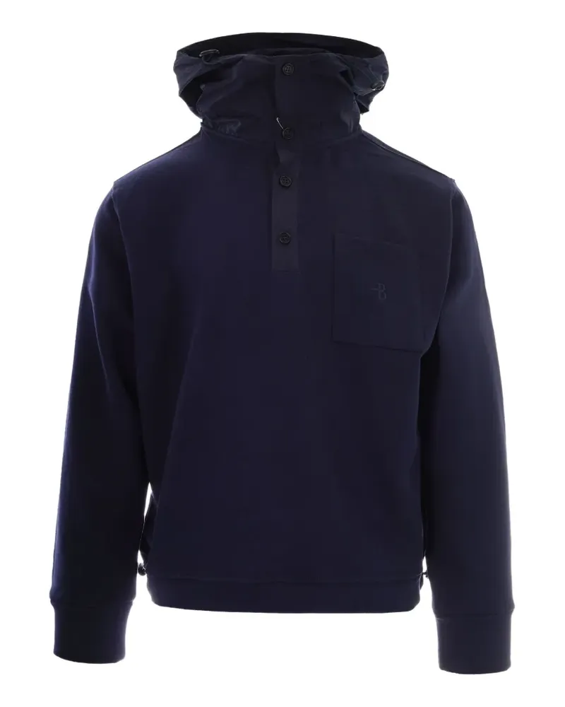 Ballantyne logo-embroidered button-up hoodie - Blau Blau
