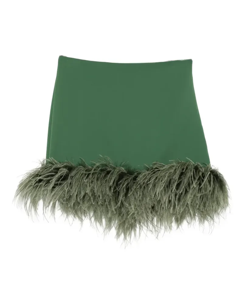 P.A.R.O.S.H. feather-trim mini skirt - Grün Grün