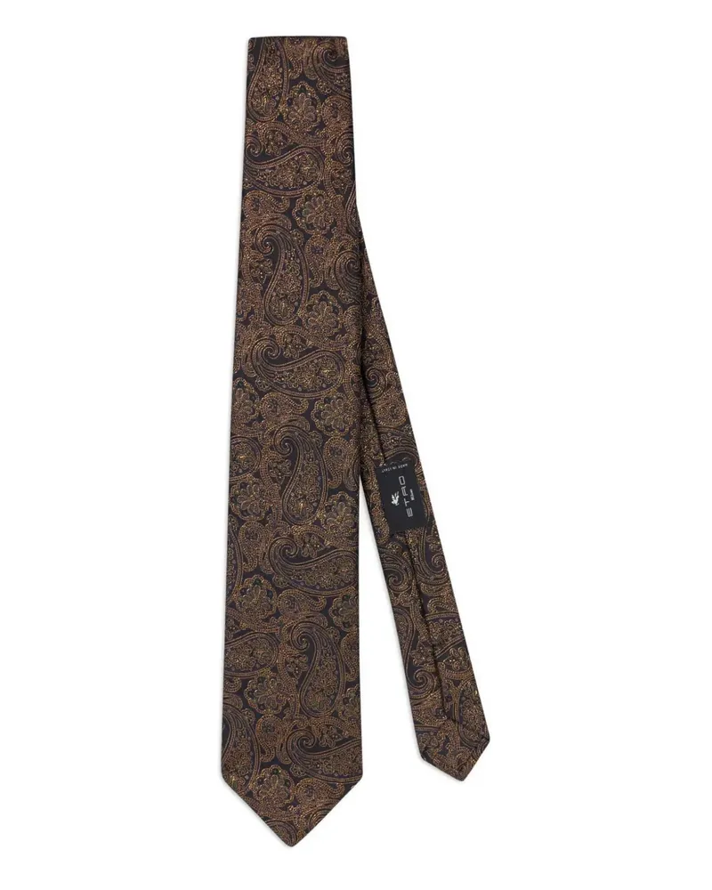 Etro Krawatte mit Paisleymuster - Schwarz Schwarz