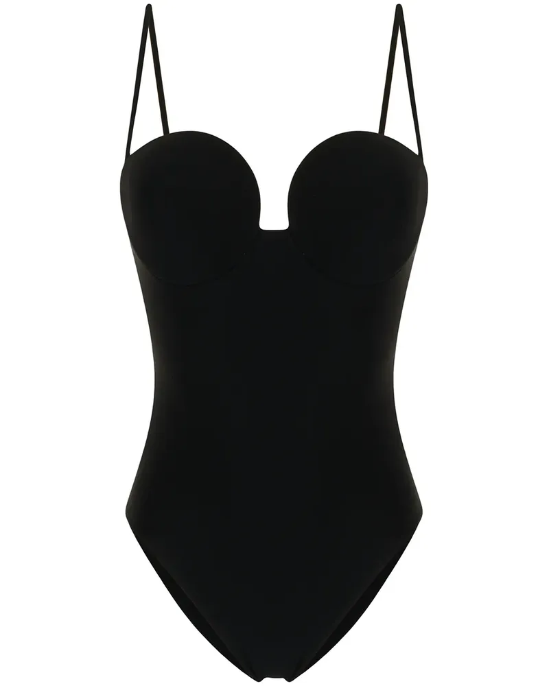 Magda Butrym Bustier-Badeanzug mit Spaghettiträgern - Schwarz Schwarz