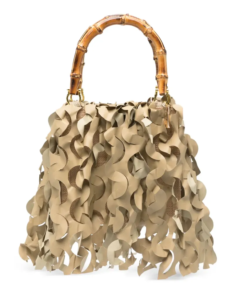 La Milanesa medium Oceano bamboo-handle handbag - Nude Nude