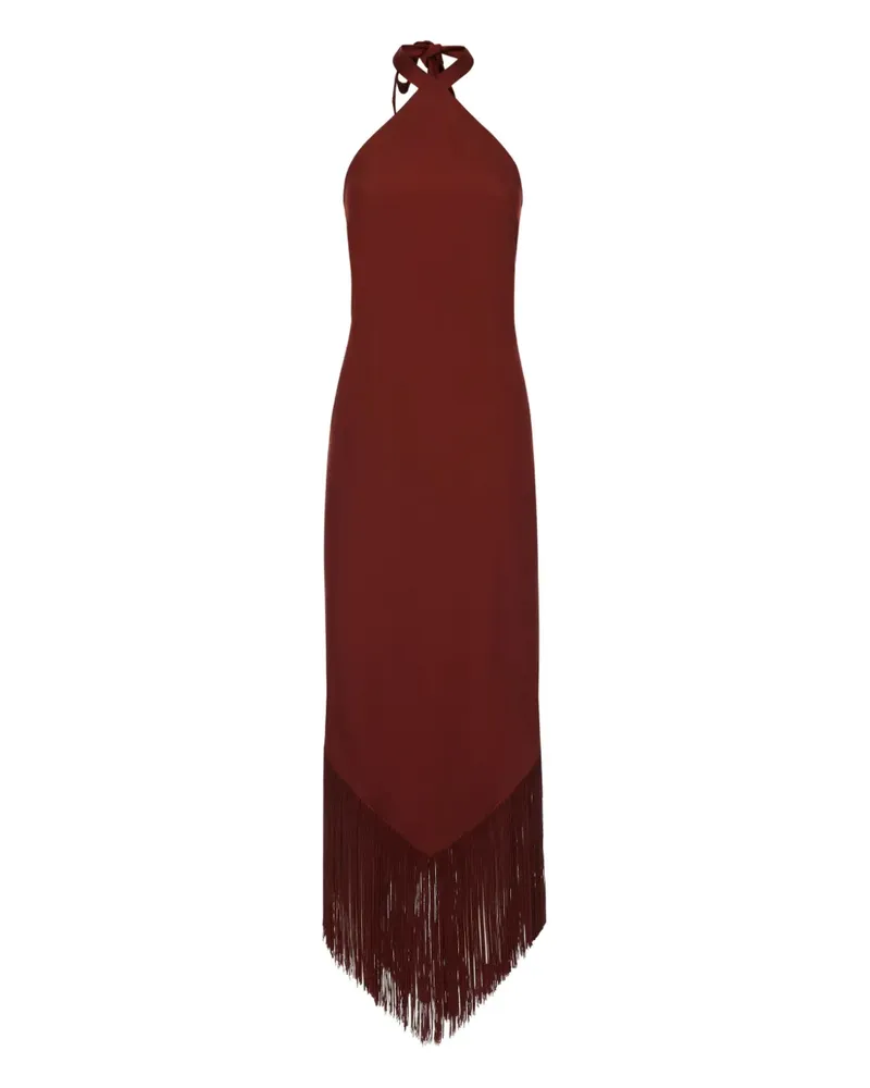 Taller Marmo Neckholder-Kleid mit Fransen - Rot Rot
