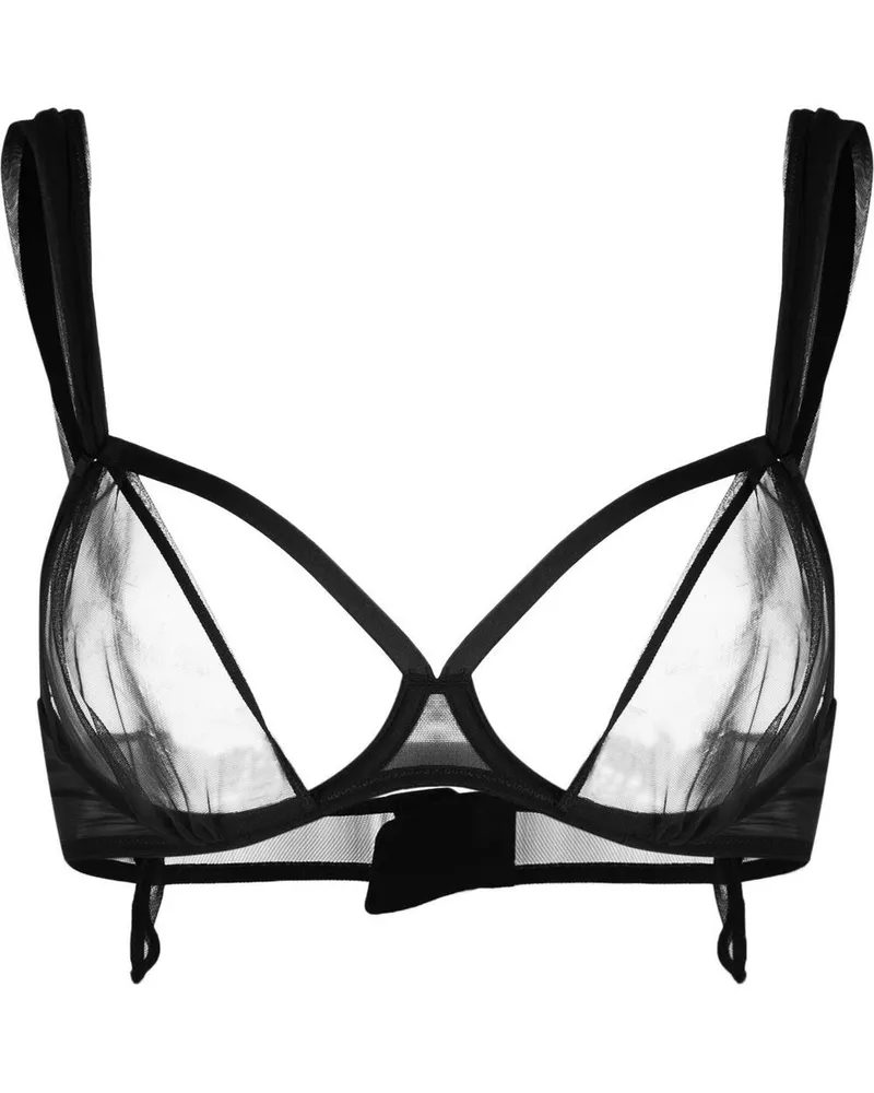 Maison Close Transparenter BH - Schwarz Schwarz