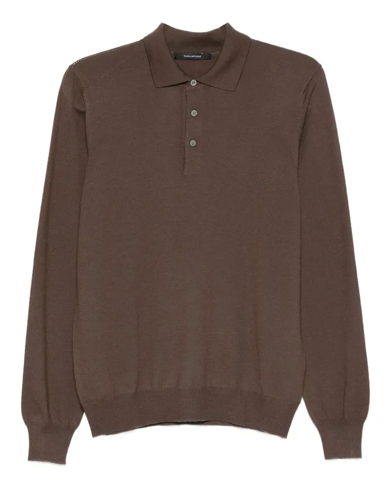 Tagliatore Langärmeliges Poloshirt - Braun Braun