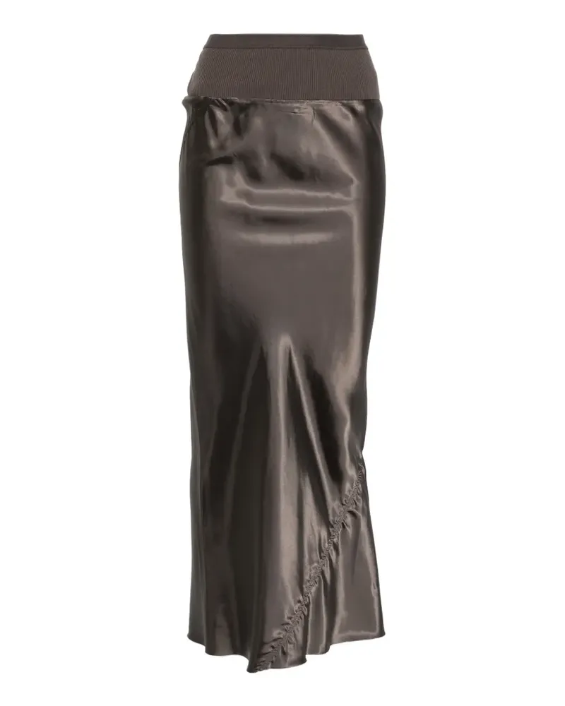 Rick Owens ribbed gathered maxi skirt - Grau Grau