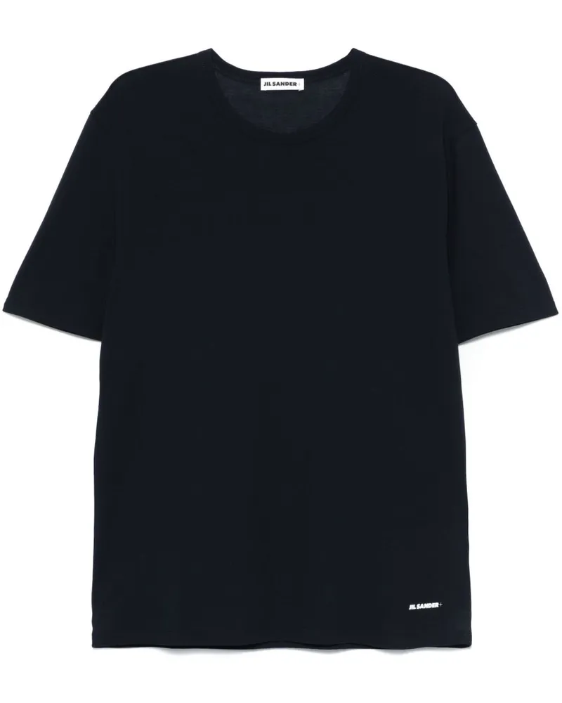 Jil Sander T-Shirt aus Baumwollkrepp - Blau Blau