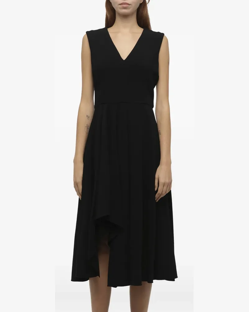 Alexander McQueen asymmetric-hem V-neck dress - Schwarz Schwarz