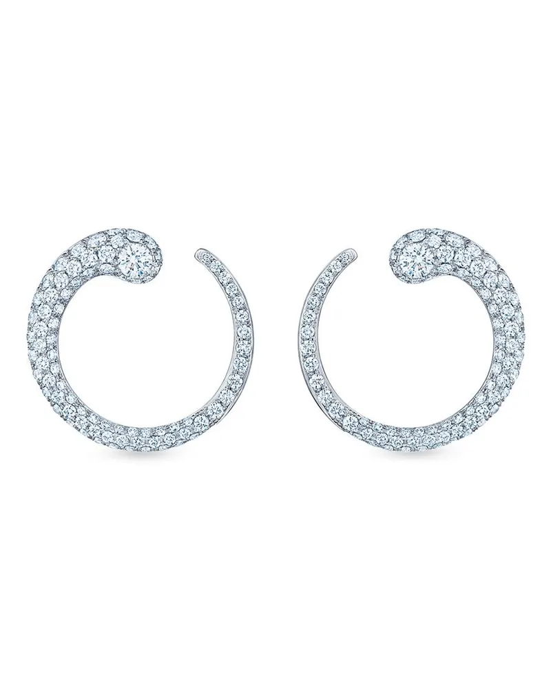 KWIAT 18kt Weißgoldcreolen mit Diamanten - Silber Silber