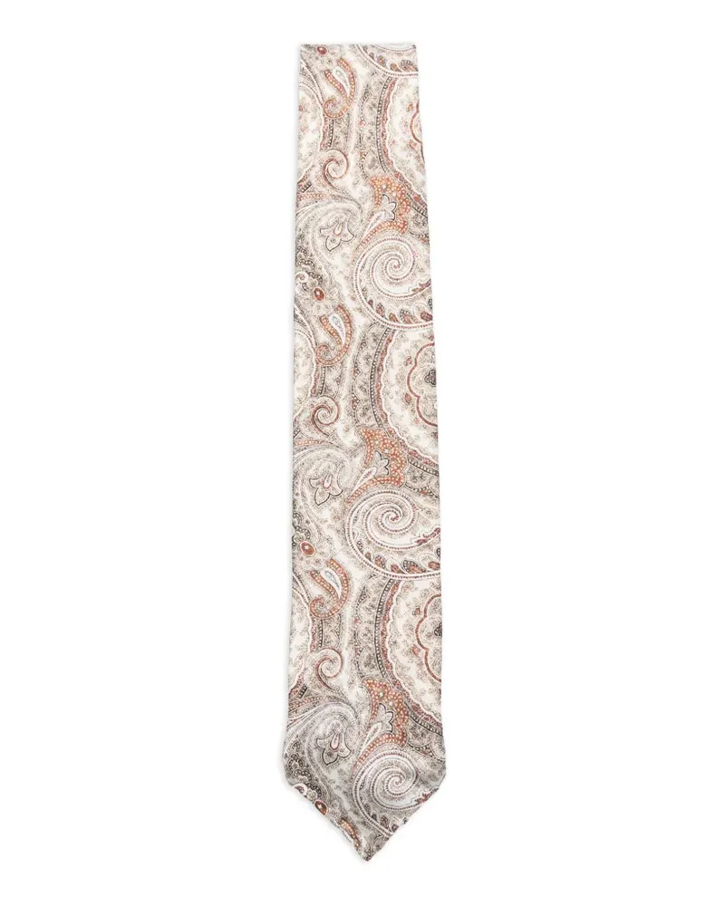 Dell'oglio Martin paisley-pattern tie - Nude Nude