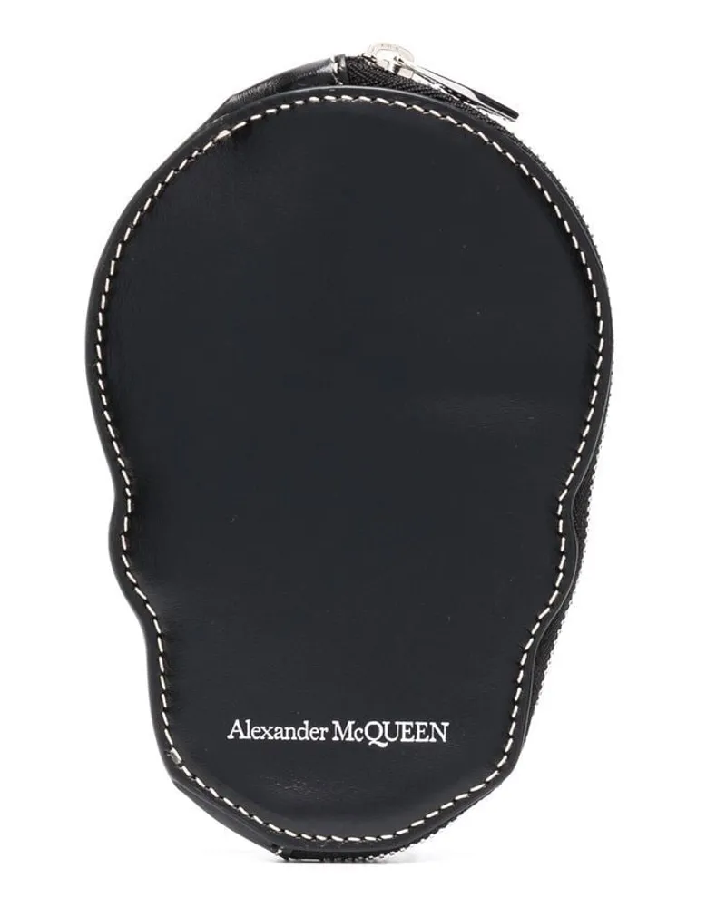 Alexander McQueen Portemonnaie mit Totenkopfform - Schwarz Schwarz