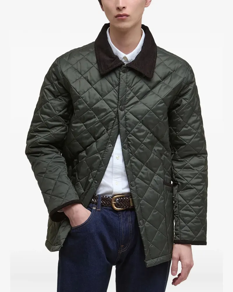 Barbour diamond-quilted corduroy-collar jacket - Grün Grün