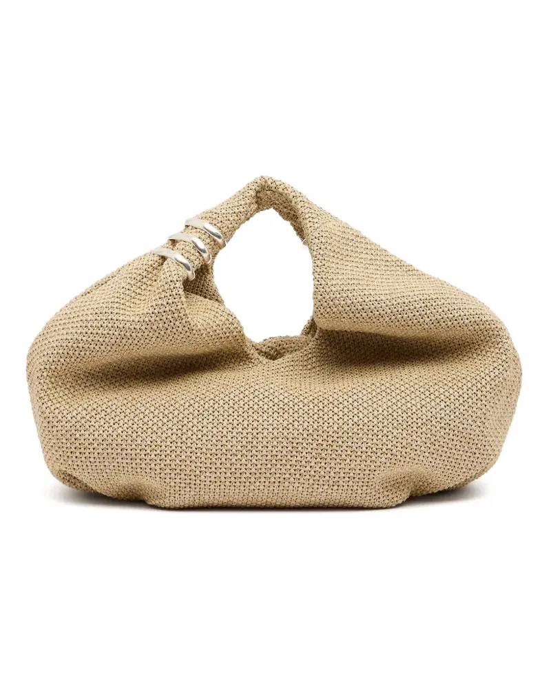 Christopher Esber Mini Deia Tote Bag mit Raffiabast-Effekt - Nude Nude