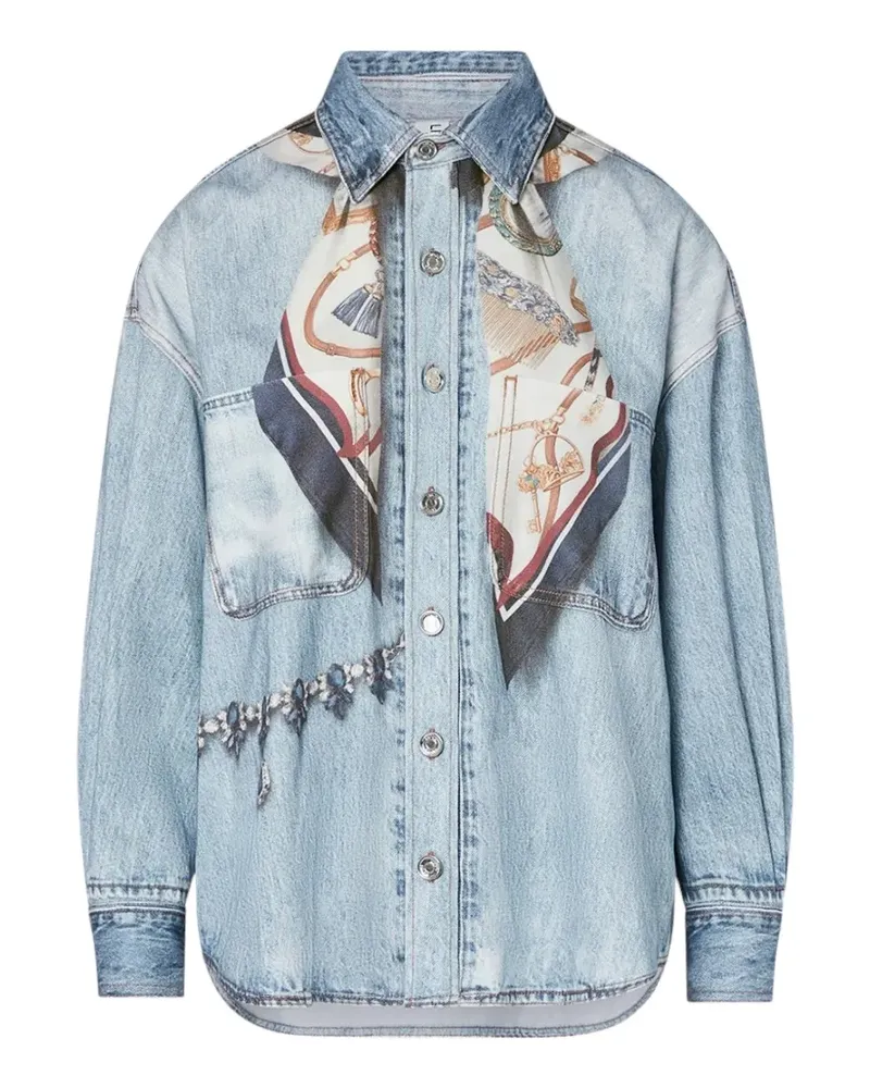 Liu Jo Jeanshemd mit Print Digital - Blau Blau