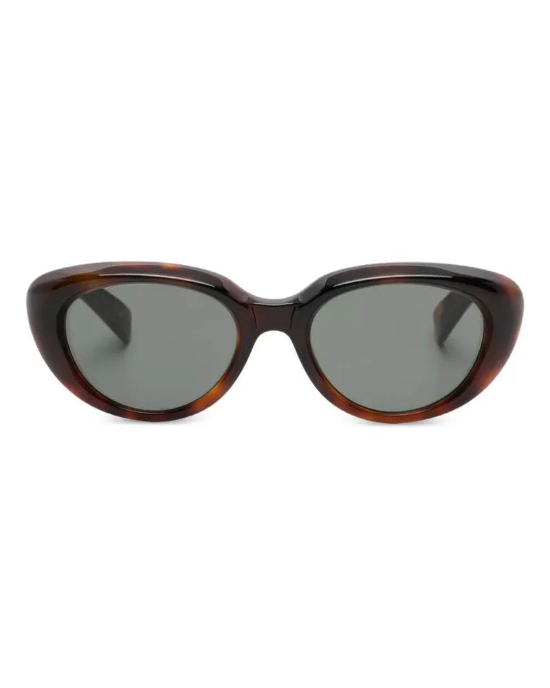 Saint Laurent Sonnenbrille mit ovalem Gestell - Braun Braun