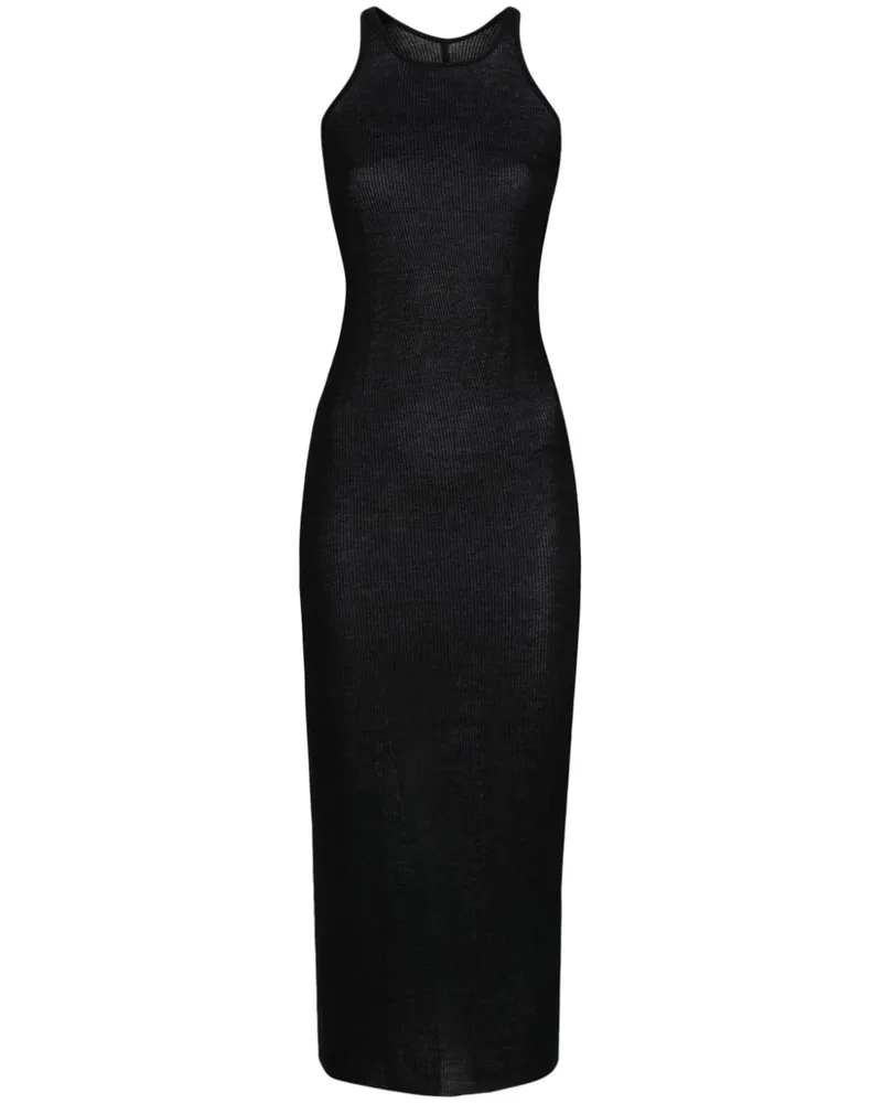 Rick Owens Geripptes Kleid ohne Ärmel - Schwarz Schwarz