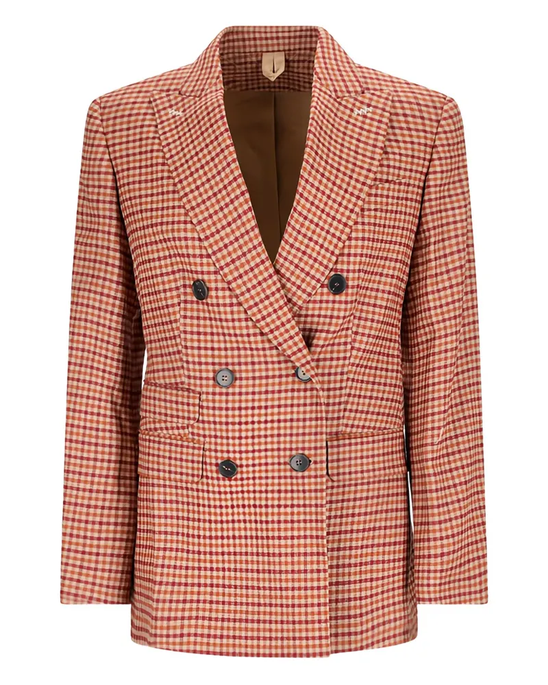 Max Mara Doppelreihige Jacke mit Vichy-Karo - Rot Rot