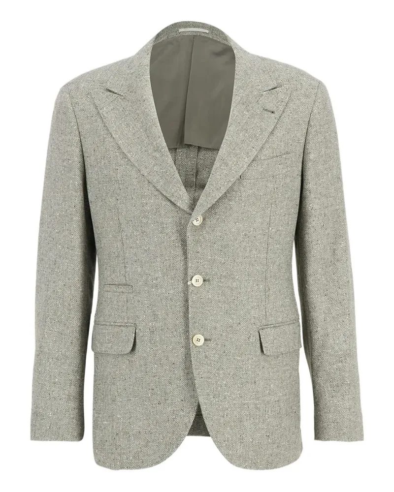 Brunello Cucinelli herringbone blazer - Grau Grau