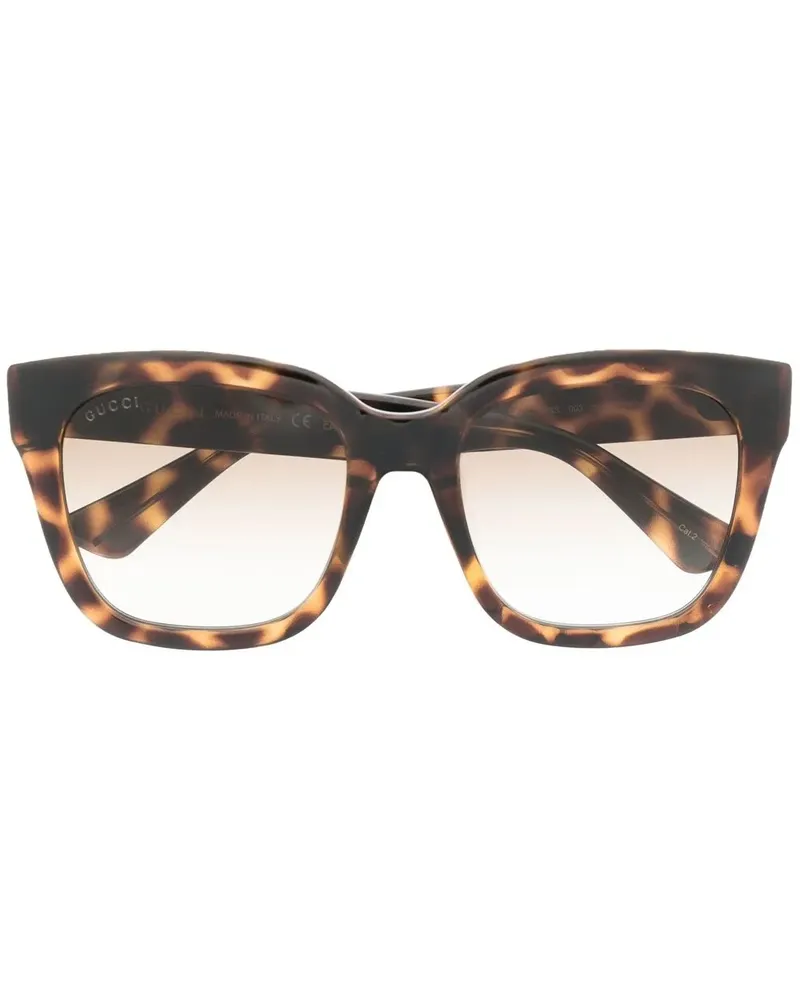 Gucci Sonnenbrille mit eckigem Gestell - Braun Braun