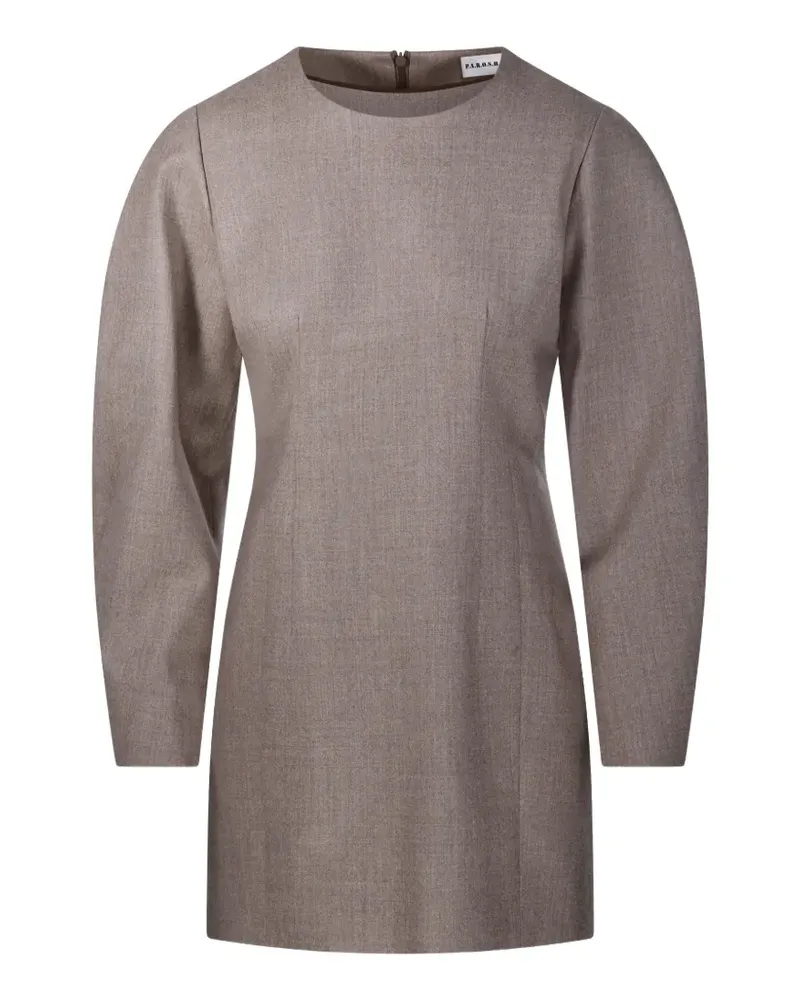 P.A.R.O.S.H. P.A.R.O H. mini round-neck puff-sleeve dress - Braun Braun