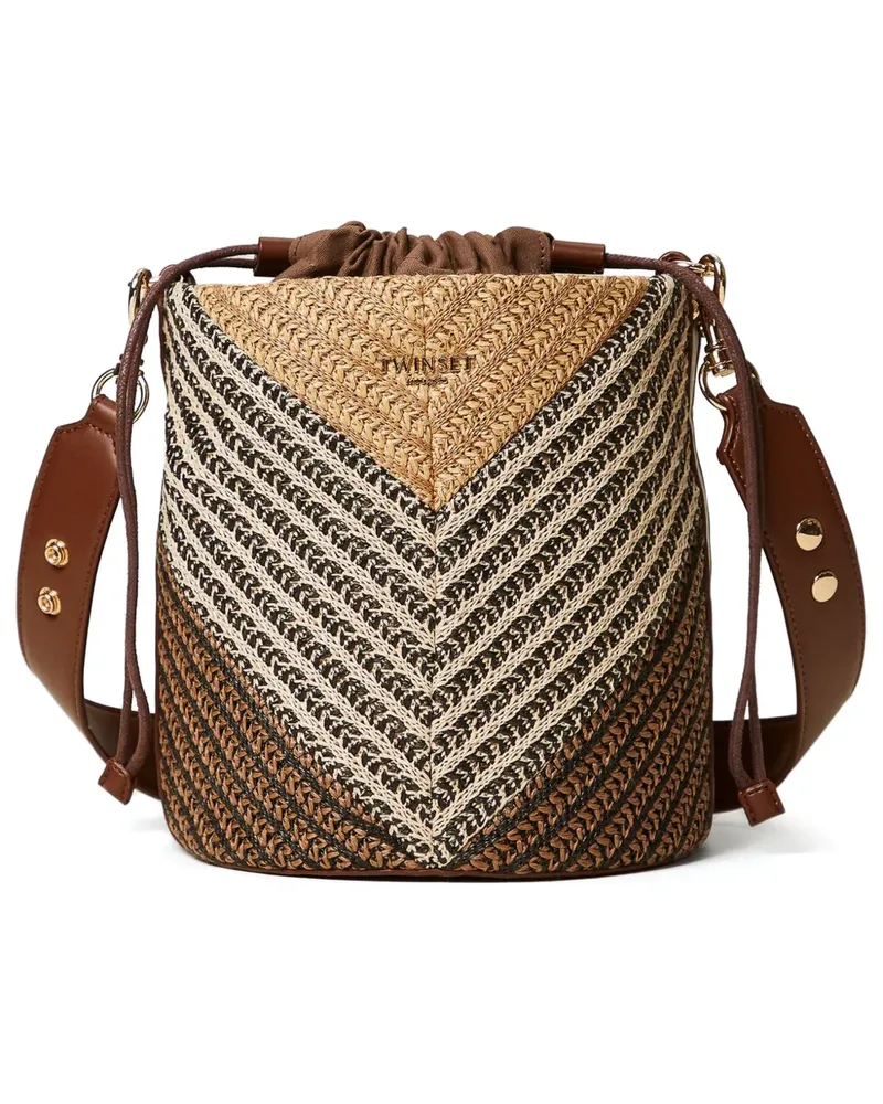 Twin-Set Beuteltasche mit Strommuster - Braun Braun