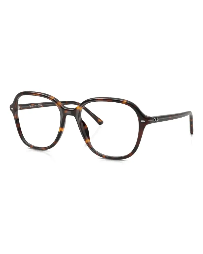 Ray Ban Geometrische Brille in Schildpattoptik - Braun Braun