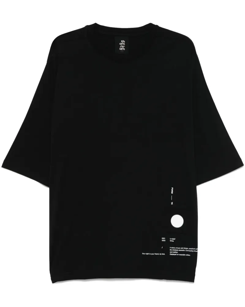 THOM KROM T-Shirt mit Text-Print - Schwarz Schwarz