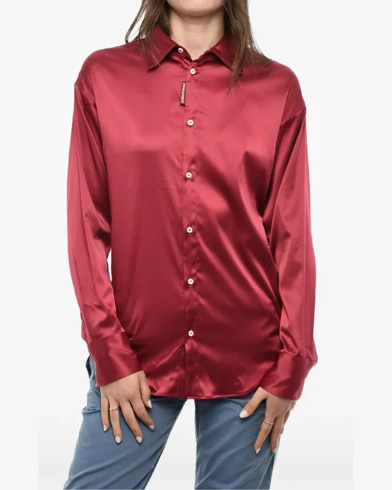 Dsquared2 Hemd mit Logo-Patch - Rot Rot