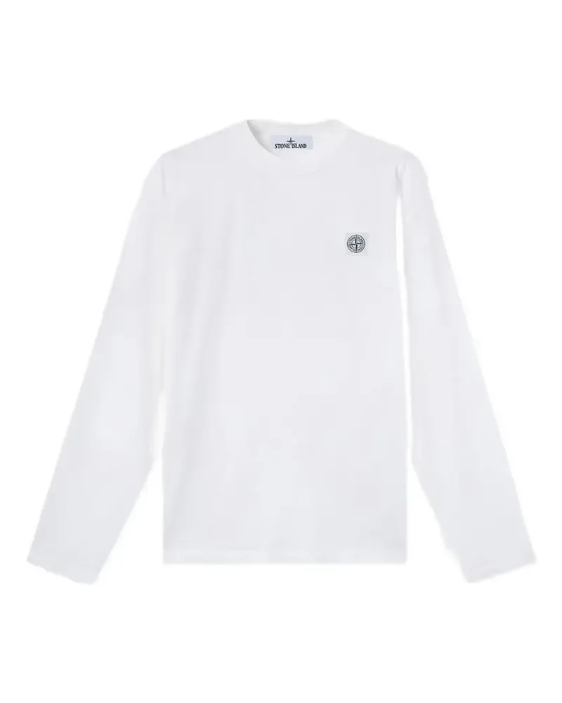 Stone Island logo-patch long-sleeve T-shirt - Weiß Weiß