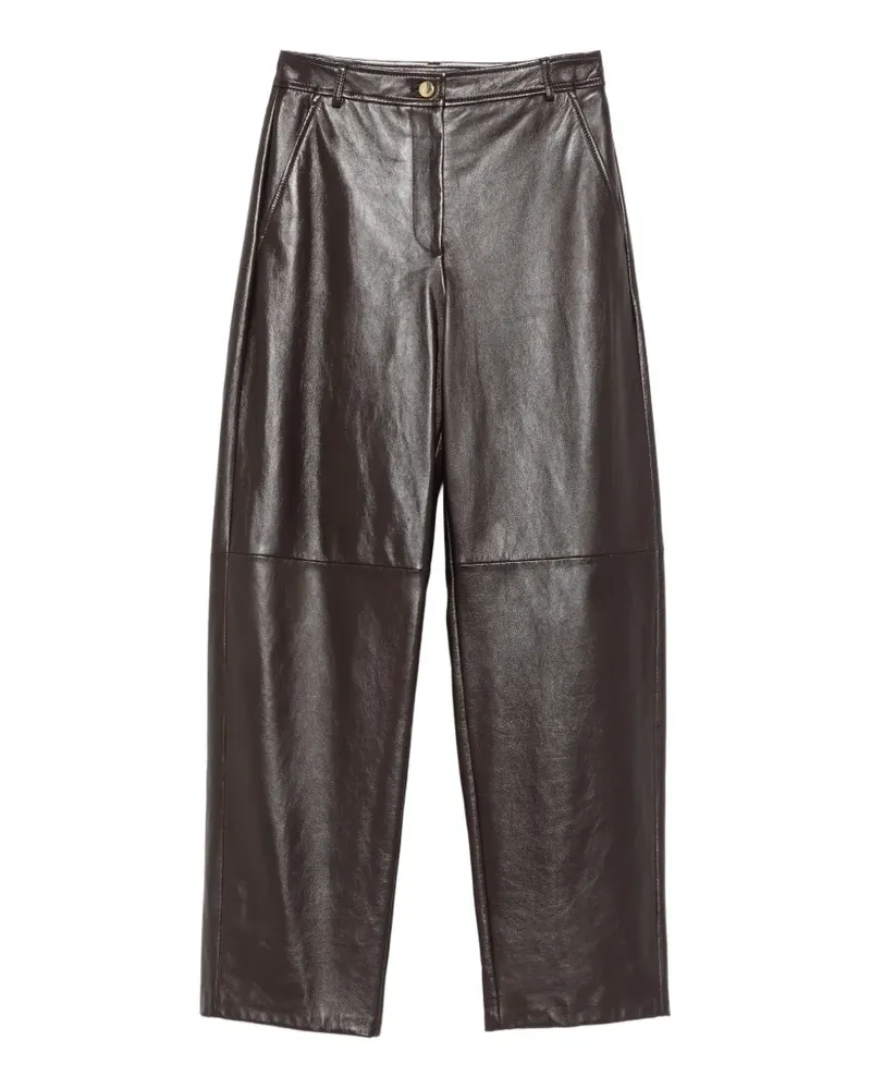 Max Mara Legno wide-leg leather trousers - Braun Braun