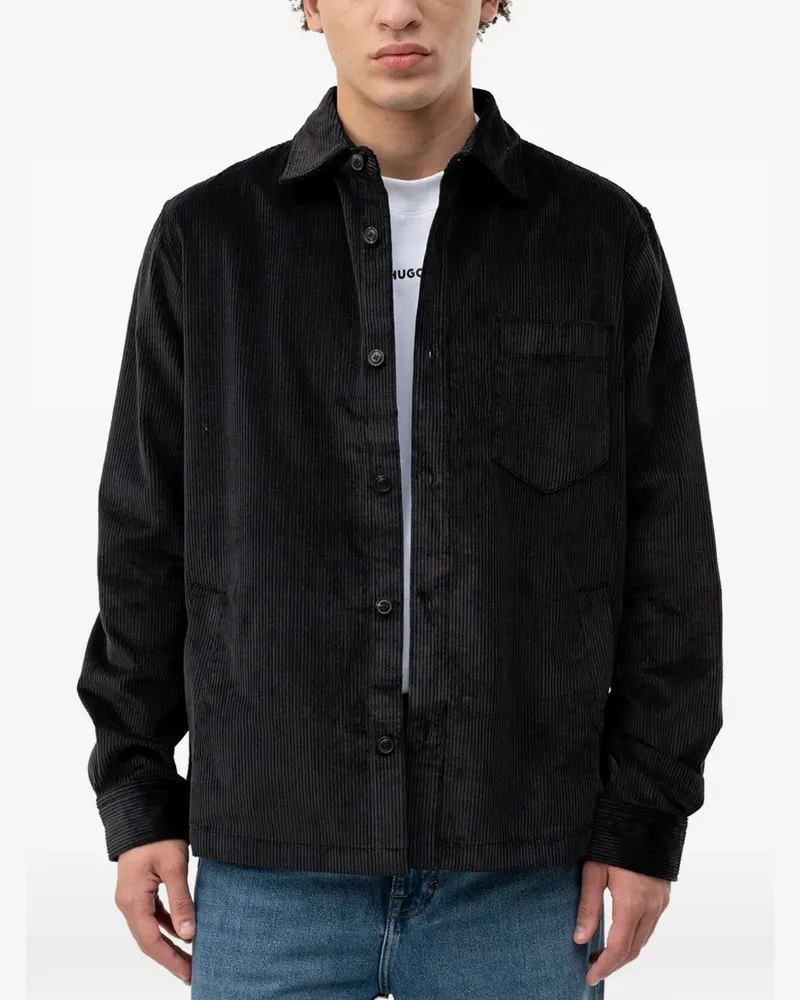 HUGO BOSS Cordjacke mit Brusttasche - Schwarz Schwarz