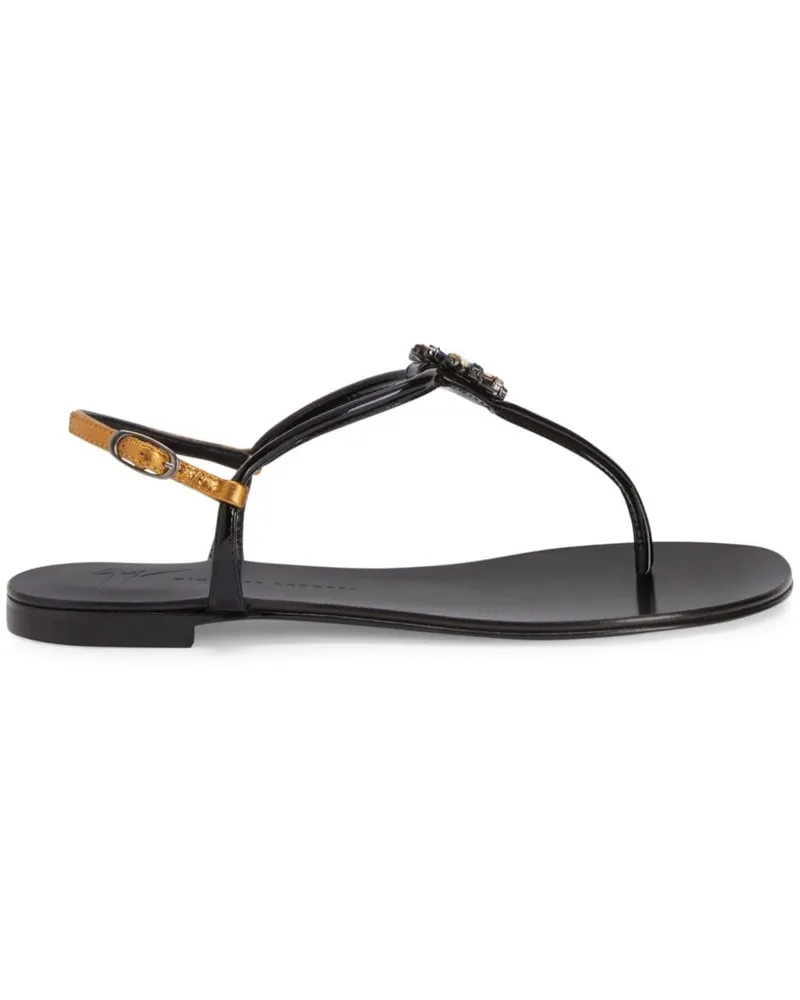 Giuseppe Zanotti Noussa Sandalen mit Blumenapplikation - Schwarz Schwarz