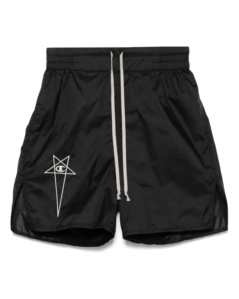 Rick Owens Bermudas mit Logo-Stickerei - Schwarz Schwarz