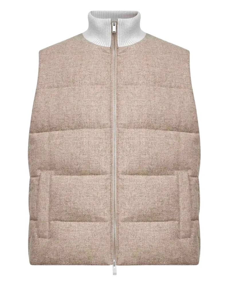 LARDINI padded zip-up gilet - Nude Nude
