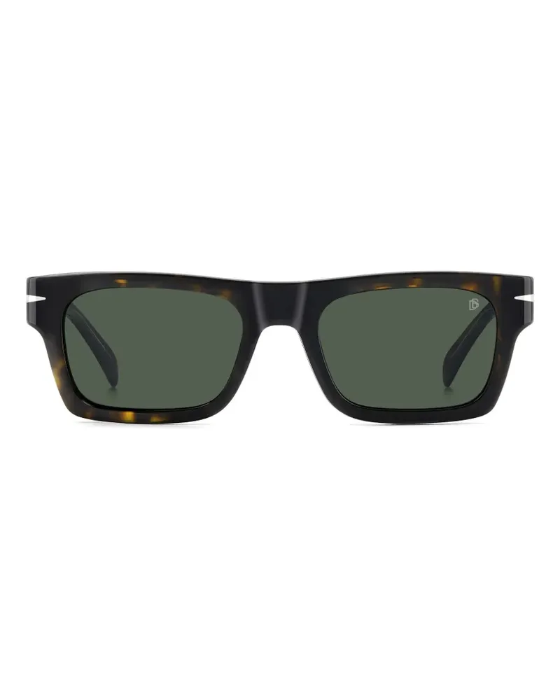 EYEWEAR by DAVID BECKHAM Eckige Sonnenbrille in Schildpattoptik - Braun Braun