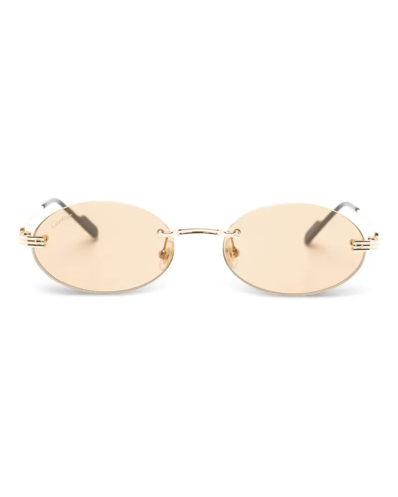 Cartier rimless oval-frame sunglasses - Gold Gold