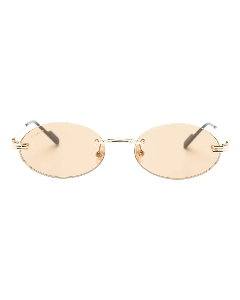 Cartier rimless oval-frame sunglasses - Gold Gold