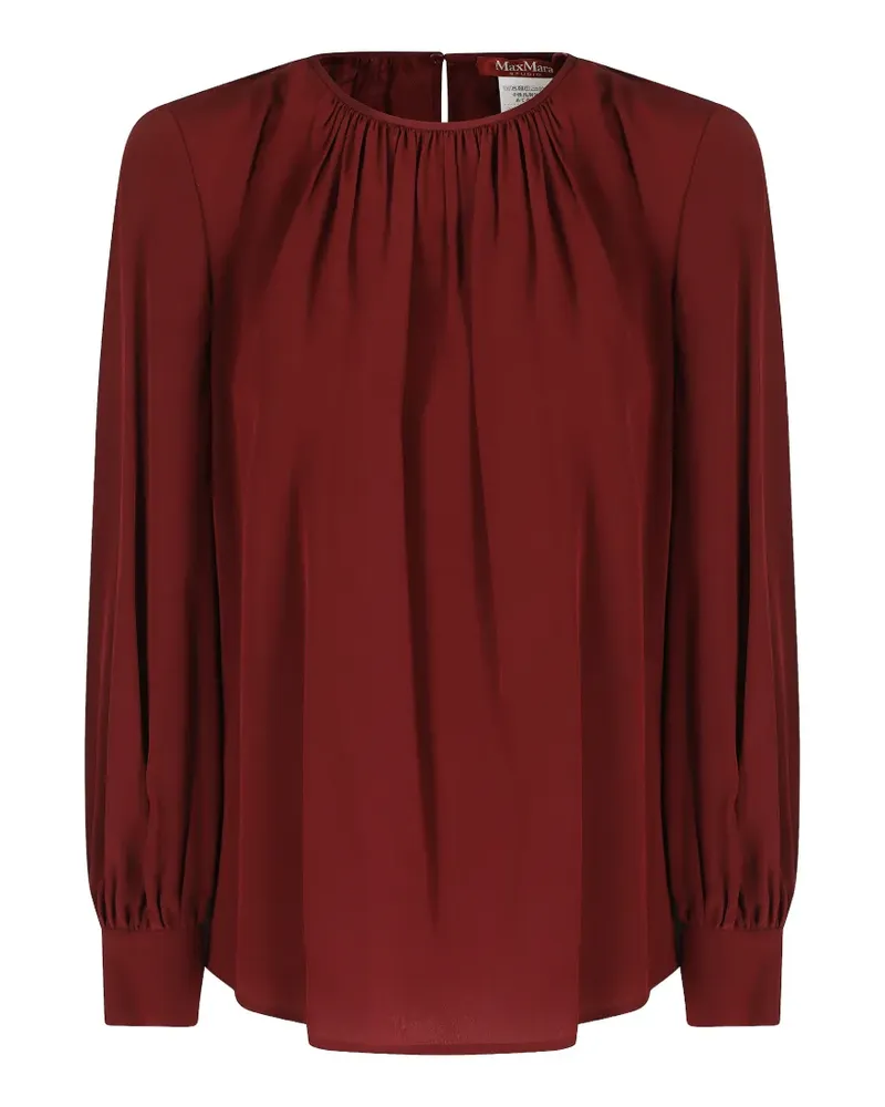 Max Mara Drapierte Vasto Seidenbluse - Rot Rot