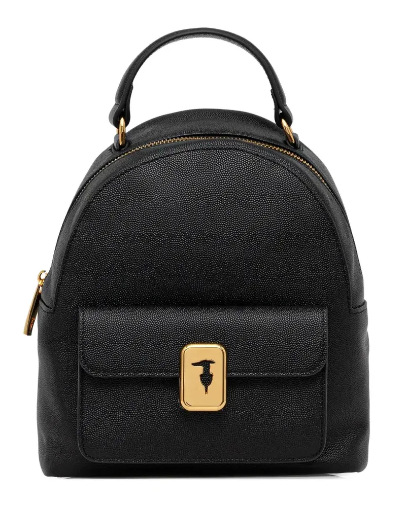 Trussardi logo-plaque backpack - Schwarz Schwarz