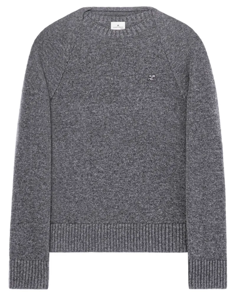 Courrèges Pullover im Layering-Look mit Logo - Grau Grau