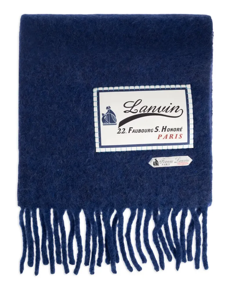 Lanvin Fransenschal mit Logo-Applikation - Blau Blau