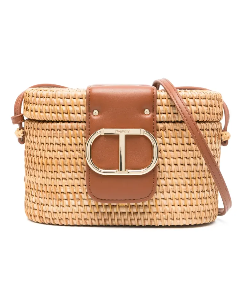 Twin-Set Mini-Tasche mit Webmuster - Nude Nude