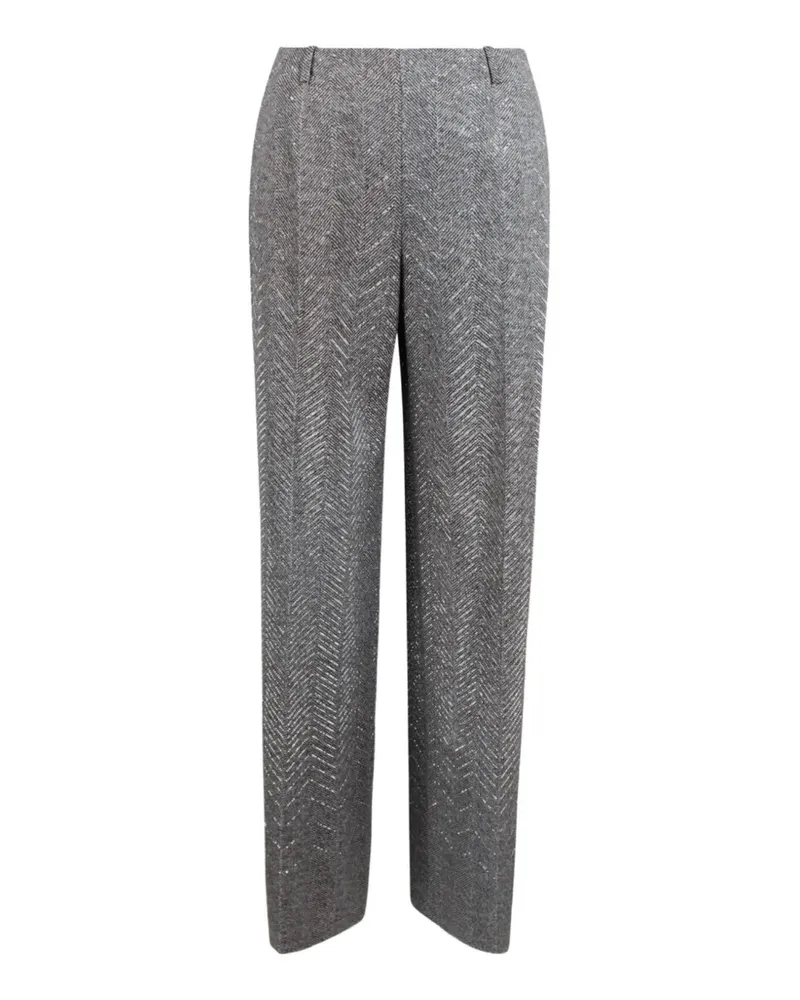 Ermanno Scervino herringbone-pattern belt-loop trousers - Grau Grau