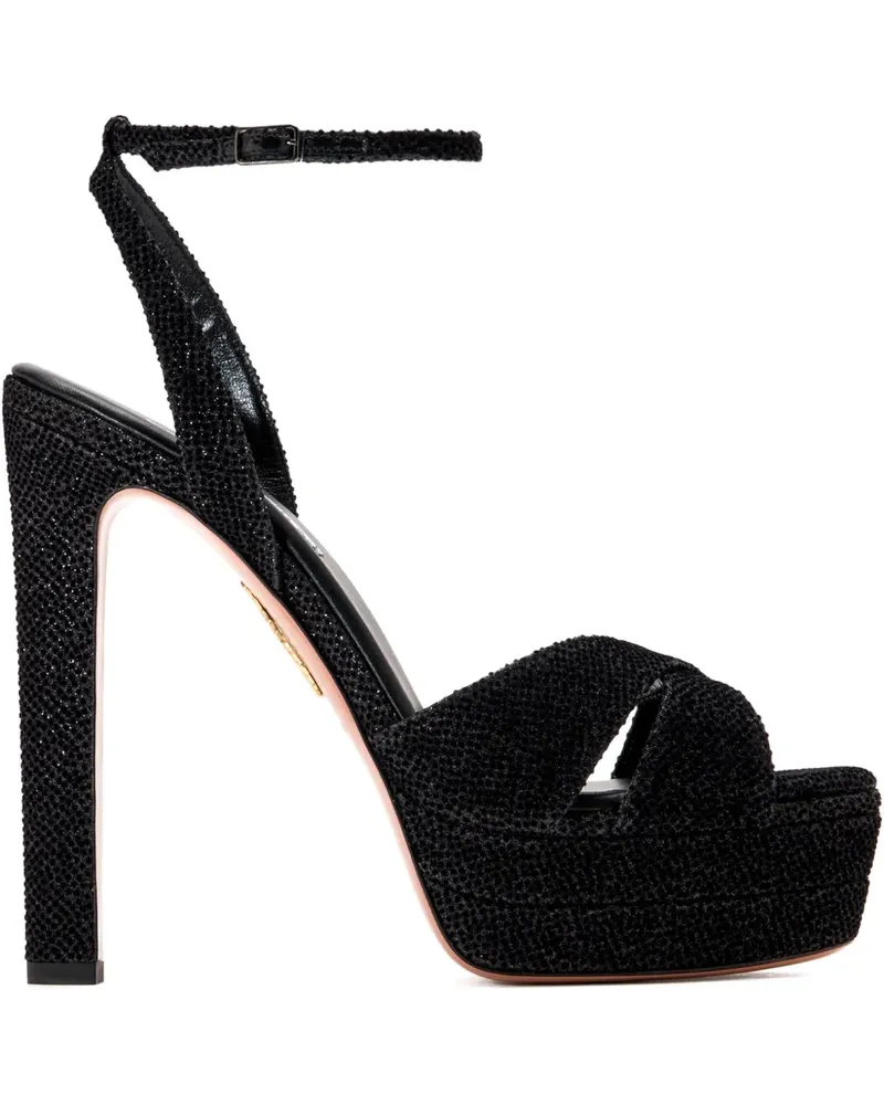 Aquazzura 130mm glitter-embellishment sandals - Schwarz Schwarz