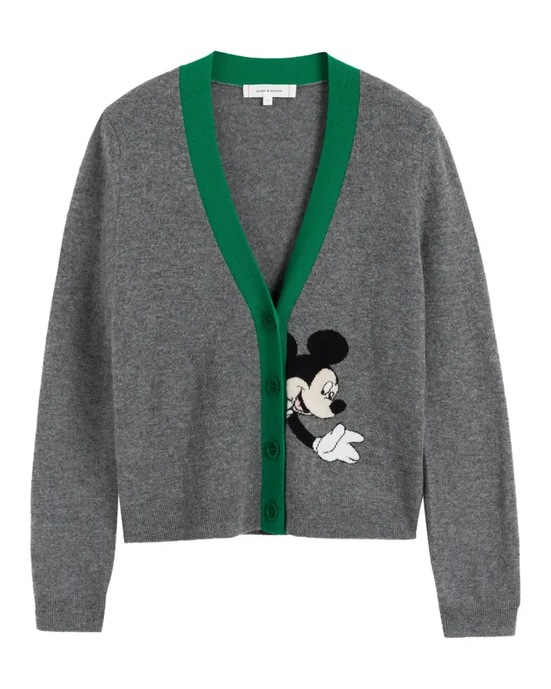 Chinti & Parker Mickey Mouse Cardigan mit Intarsien-Muster - Grau Grau