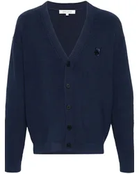 Kitsuné Cardigan mit V-Ausschnitt Blau